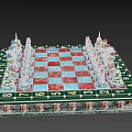 Colorful Christmas Themed Chess Set With Decorative Pieces And Holiday Design