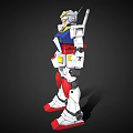 Anime Mecha Robot Character Gundam With White Body Blue Chest Red Legs And Yellow Head
