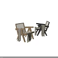 Stylish Contrasting Leisure Chairs with Woven Backrest Wooden Frame and Blankets