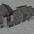 Chinese-style Ancient Building Shops 3d model