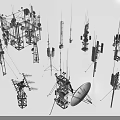 Industrial Grade Telecommunication Equipment Featuring Antennas Towers Satellite Dishes And Receivers