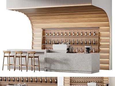 Cafe Bar Counter 3d model