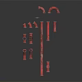Red Plumbing Hardware Tools Including Pipe Fittings Connectors Elbows and Joints