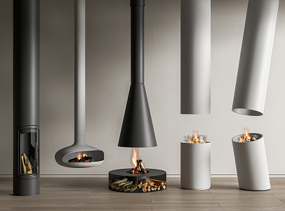 Modern Fireplace Stove Bonfire 3d model