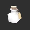 White Hexagonal Cup With Beige Lid String And Yellow Tag Decoration