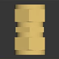 High Quality Shiny Golden Brass Hardware Connector with Double Hex Design and Smooth Surface