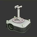 Sleek White Computer Projector With Adjustable Top Mount And Compact Modern Design