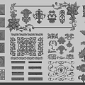 Ornamental Carvings With Floral Patterns Vintage Scrolls And Decorative Borders