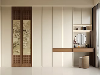 New Chinese Zen Wardrobe 3d model