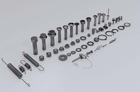 Modern Screw Spring Combination 3d model