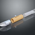 Silver Metal Wooden And Gray Concrete Cylindrical Equipment Tool Components