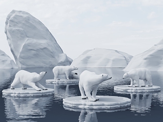 Modern polar bear 3d model