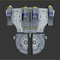 Futuristic Cosmic Spaceship Design With Multiple Thrusters And Detailed Structure 3d model