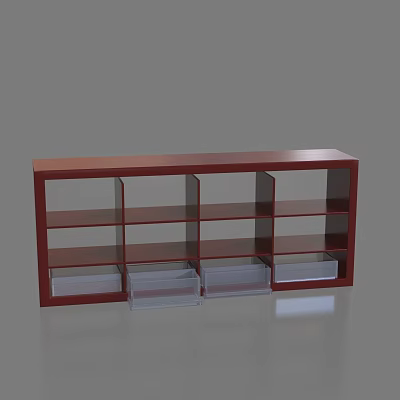 Red Storage Basket with Multiple Layers Compartments and Drawers for Home Organizing 3d model