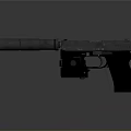 Black Modern Tactical Pistol With Attached Silencer Sleek Grip And Durable Build