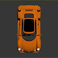 Orange Sports Car 3D Model With Sleek Body Black Roof And Stylish Wheels