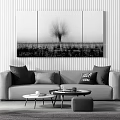 Modern sofa coffee table combination 3d model