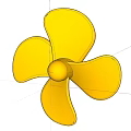 Two Yellow Propellers 3D Design Featuring Symmetrical Blades And Smooth Surface Finish 3d model