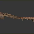 Building Structural Component With Red Brown Layered Texture And Irregular Form