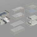 Various Bunk Beds With Ladder And Storage Designs For Bedroom Spaces 3d model