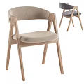 Modern Leisure Chair With Wooden Frame Beige Upholstered Seat And Gray Option