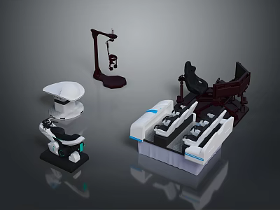 Contemporary Modern Furniture Collection Featuring Sleek Seating Tables And Contrast Color Designs 3d model