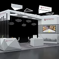 Modern METROPROPY Exhibition Booth Design Featuring Display Screen Hanging Lights And Furniture