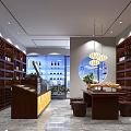 Elegant Tobacco and Liquor Store Interior With Wooden Shelves And Premium Liquor Displays