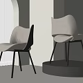 Modern Leisure Chair With Light Upholstery And Black Metal Legs In Minimalist Interior