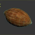 Realistic Ripe Brown Cocoa Pod With Textured Surface On Dark Background 3d model