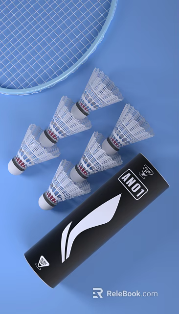 High Quality White Badminton Shuttlecocks with Black Storage Tube for Sports Equipment 3d model 
