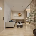 Modern Minimalist Hotel Guest Room With King Bed TV Sofa And Area Rug