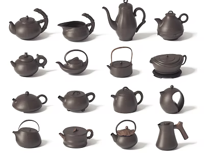 Traditional Yixing Clay Tea Sets With Various Designs And Multiple Styles Collection 3d model