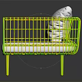 Modern Minimalist Rattan Armchair With White Cushion And Metal Frame Design