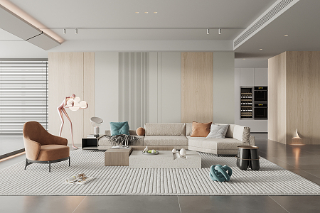 modern living room 3d model