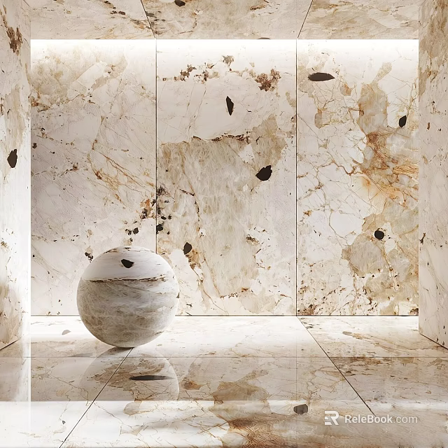 Marble Floor Tiles In Luxurious Interior Space 3d model