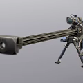 Tactical Sniper Rifle With High Precision Scope And Bipod Support Stand 3d model