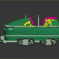 Hulk Smash Themed Green Toy Vehicle With Pink Yellow Accents And Tracked Wheels