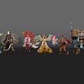 Game scenes and characters 3d model