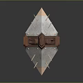 Space Aerospace Futuristic Metallic Geometric Object With Orange Lights Spikes And Textured Surface