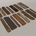 Roadside Facilities Featuring Various Wooden Planks With Different Textures And Colors