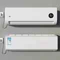 White Wall Mounted Air Conditioner Fan Two Units With Temperature Display For Indoor Use