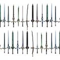 Decorative Sword Ornament Set with Various Exquisite Designs and Metallic Finishes for Home Decor