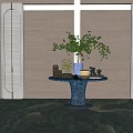 Modern CCD Hotel End View Table Ornaments Floriculture Moss Combination Tree Table Lamp Floriculture Green Plant Moss Ball Table 3d model