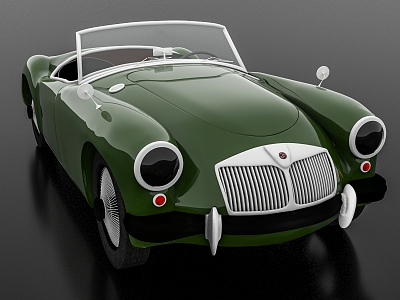 MG Car MGA 1955 Two-door sports car Retro sports car Car Classic Car Model Toy Decoration Souvenir Exhibition model