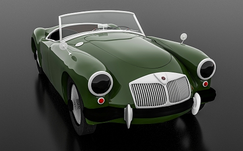 MG Car MGA 1955 Two-door sports car Retro sports car Car Classic Car Model Toy Decoration Souvenir Exhibition 3d model