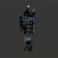 Futuristic Mechanical Creature Character With Detailed Winged Structure And Blue Glowing Core