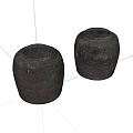Old pottery jars and crockery old objects 3d model