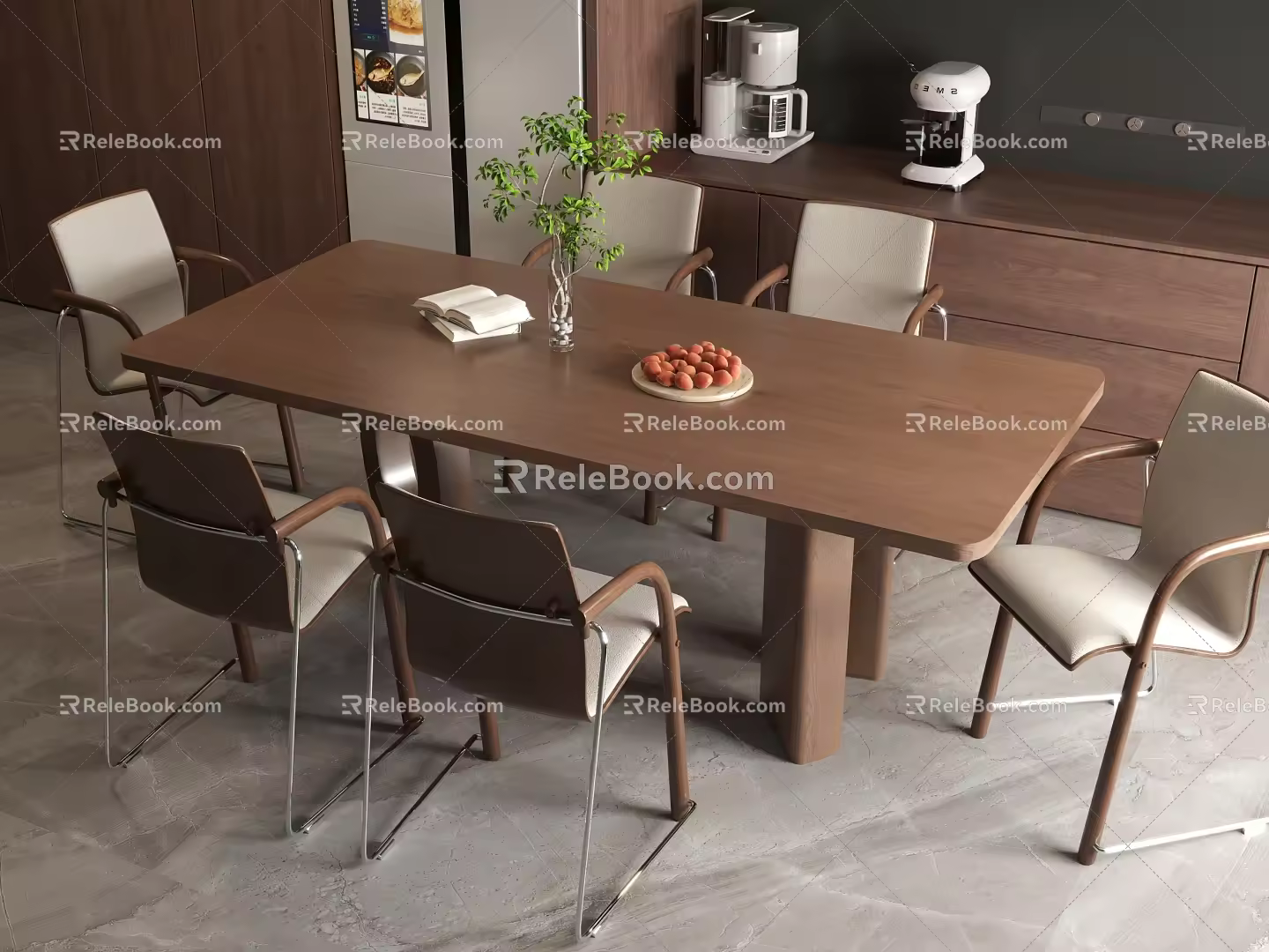 Modern Dining Table Ancient Dining Table Silent Dining Table Chair 3d model