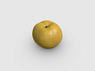 Single Fresh Ripe Yellow Pear With White Specks On Light Background 3d model
